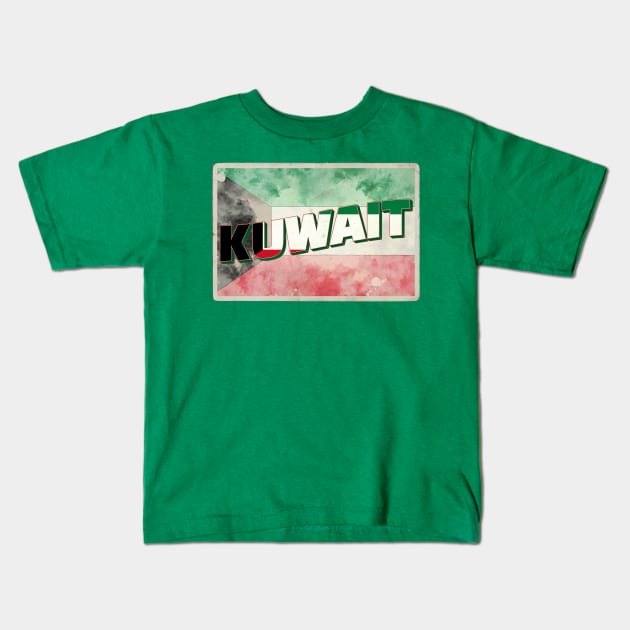 Kuwait Vintage style retro souvenir Kids T-Shirt by DesignerPropo